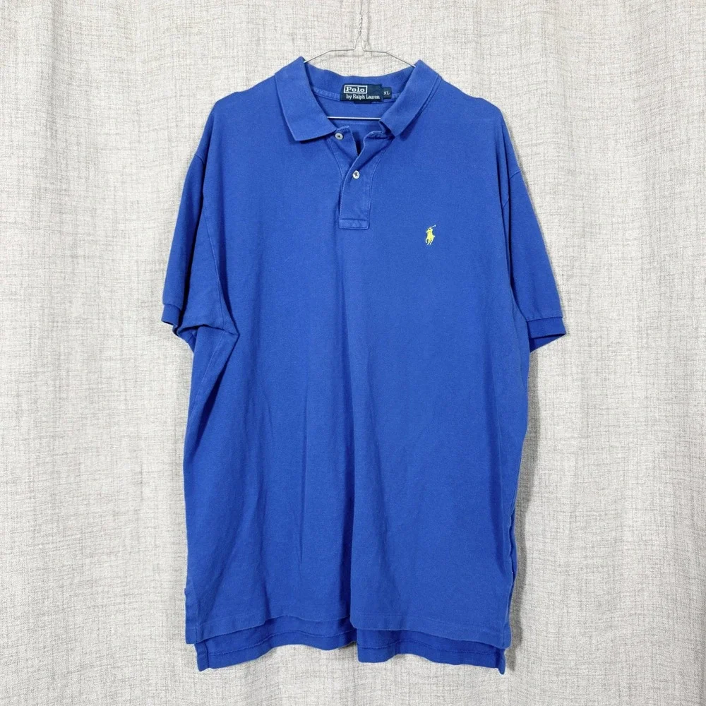 Polo Ralph Lauren Polo Shirt Mens XL Blue Pique Preppy Classic Pony Heritage